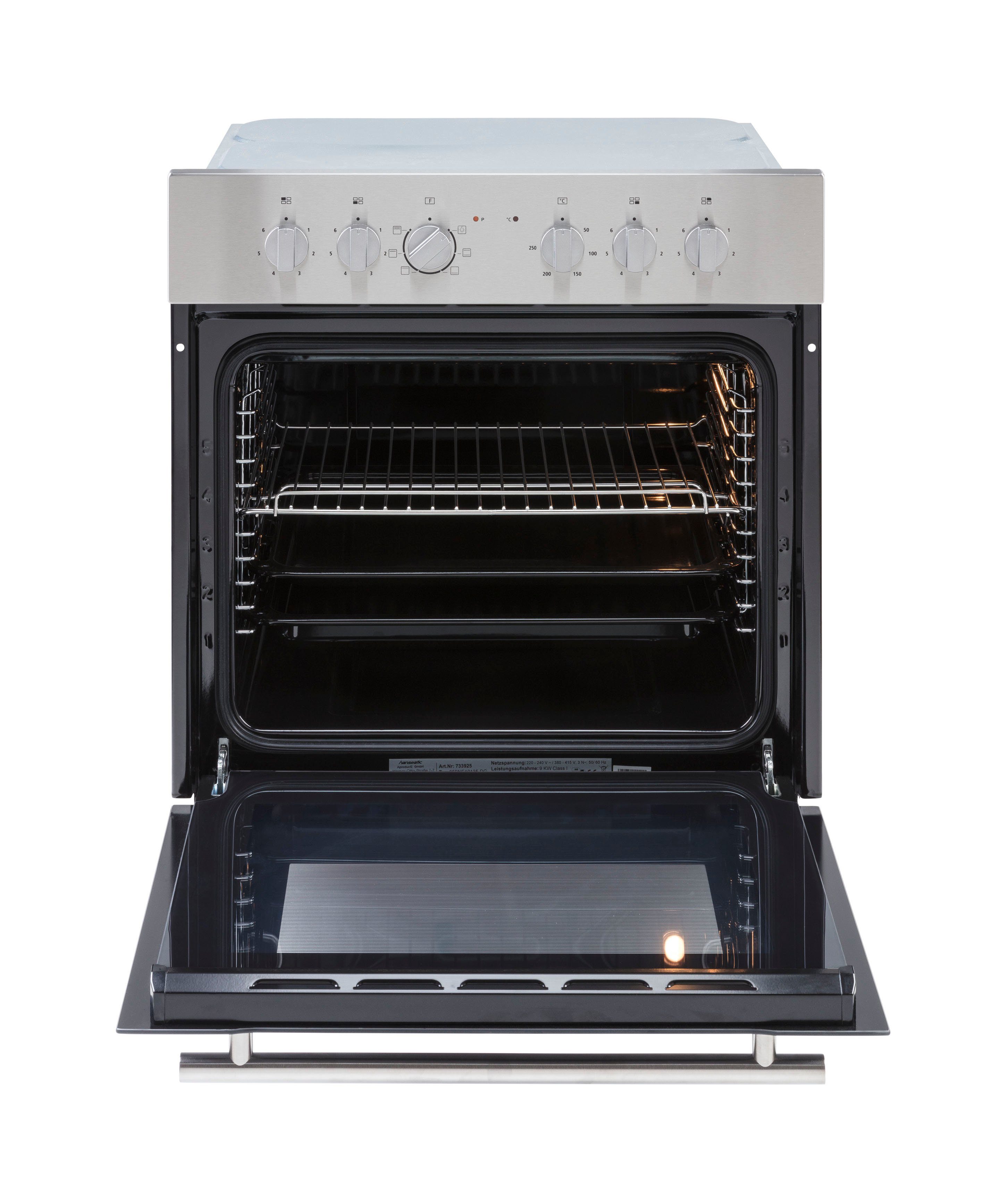 Schwarz Küchen E-Geräten | 220 Breite Hanseatic mit cm Küchenzeile Betonfarben, wiho Cali, Arbeitsplatte: mit Granit Betonfarben E-Geräten, Front: