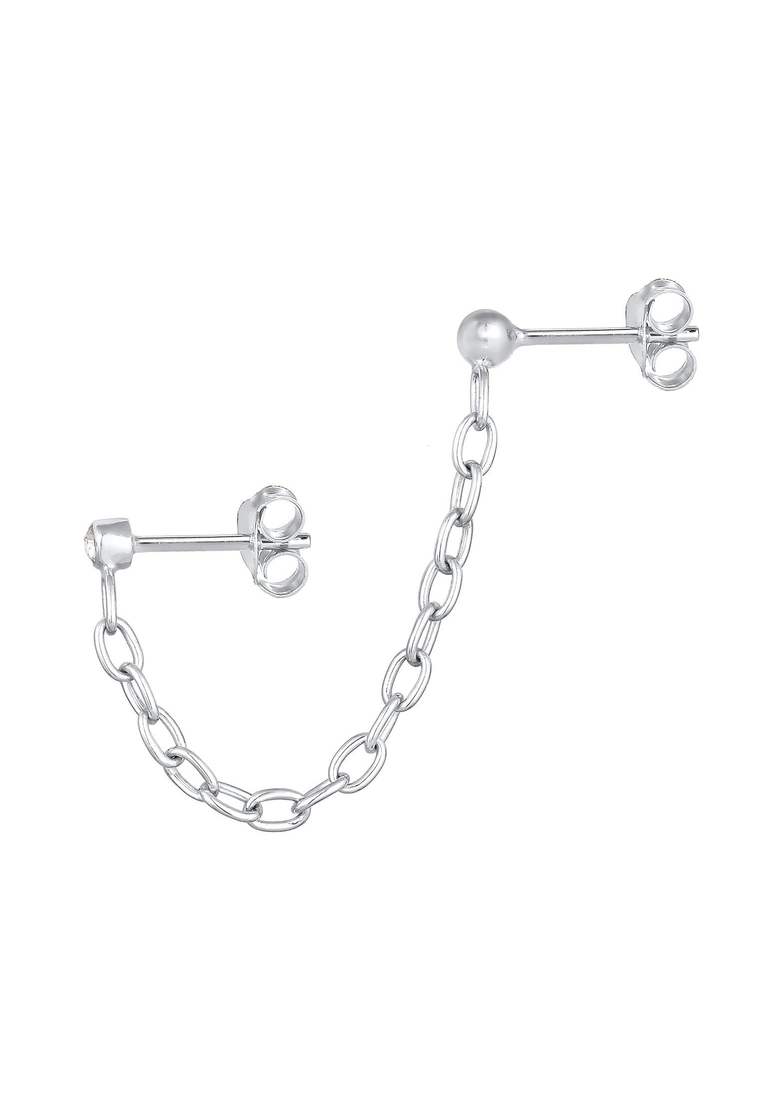 Elli Paar Ohrstecker Kette Piercing 925 Silber, mit Kristallen von Swarovski®