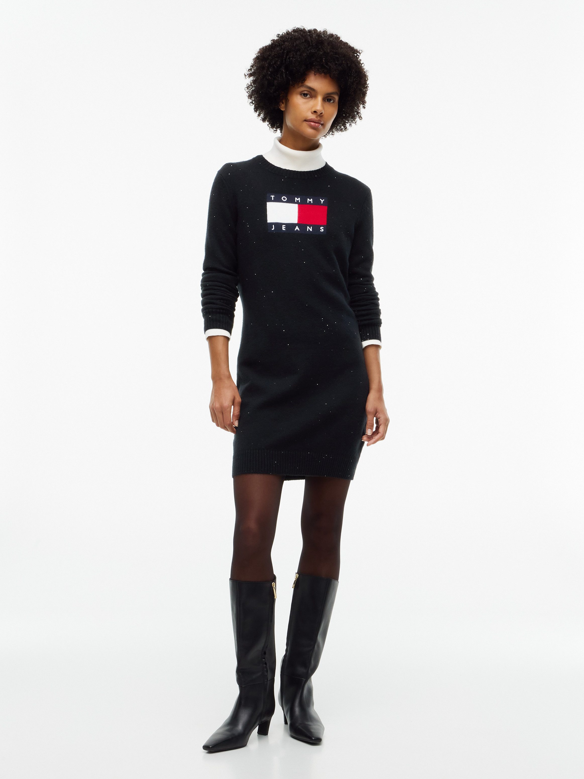 Tommy Jeans Sweatkleid TJW SPARKLE FLAG SWEATER DRESS Baumwollmischung – Bild 4 von 5