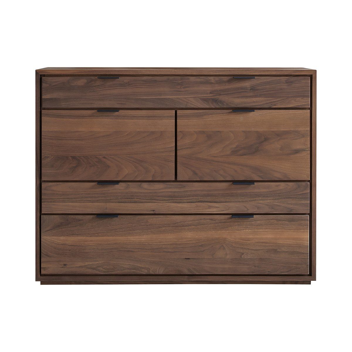 Tikamoon Kommode Kommode Senson aus Nussbaumholz mit 3 Schubladen