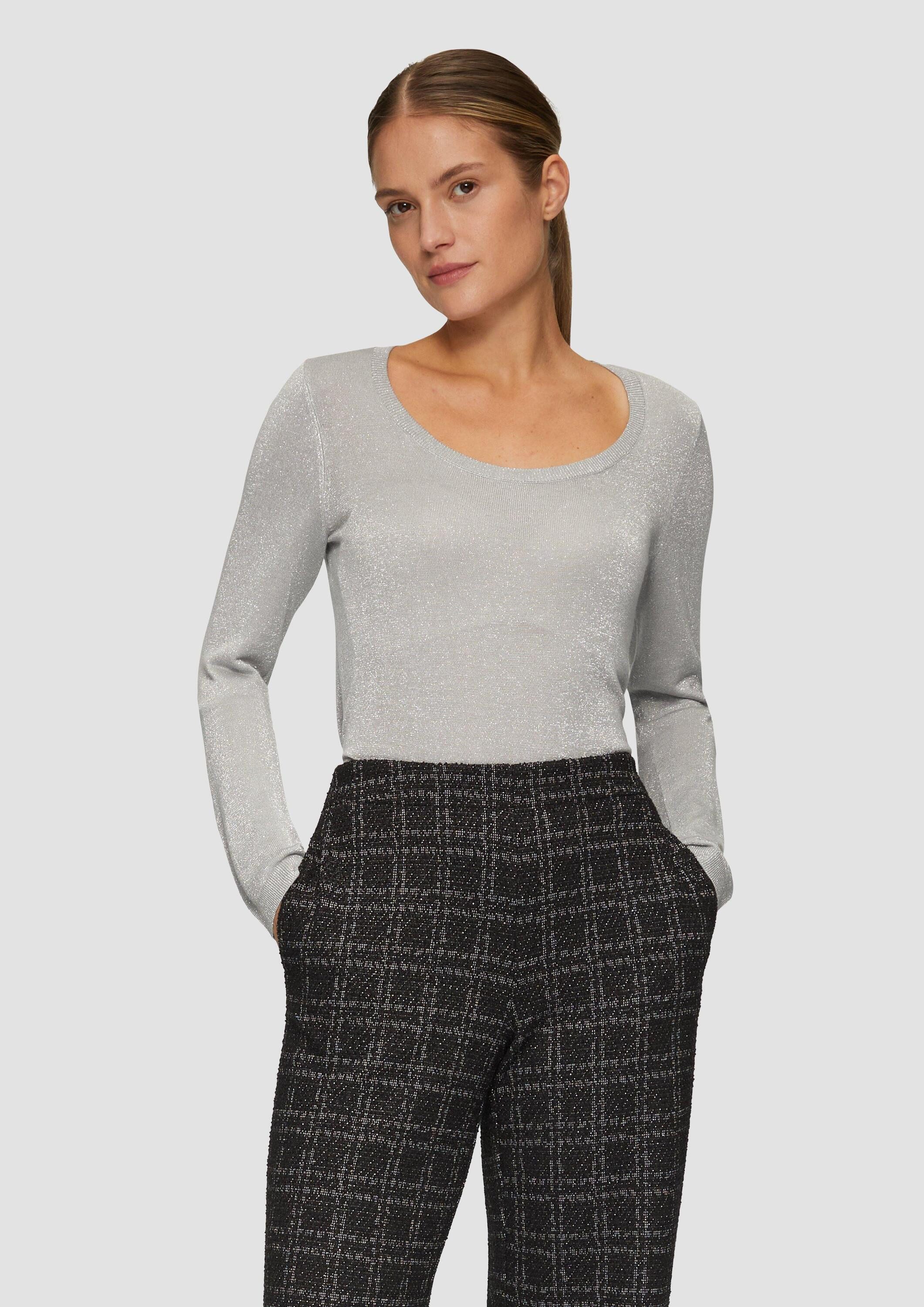 s.Oliver Longpullover Strickpullover Strickpullover mit Glitzergarn günstig online kaufen