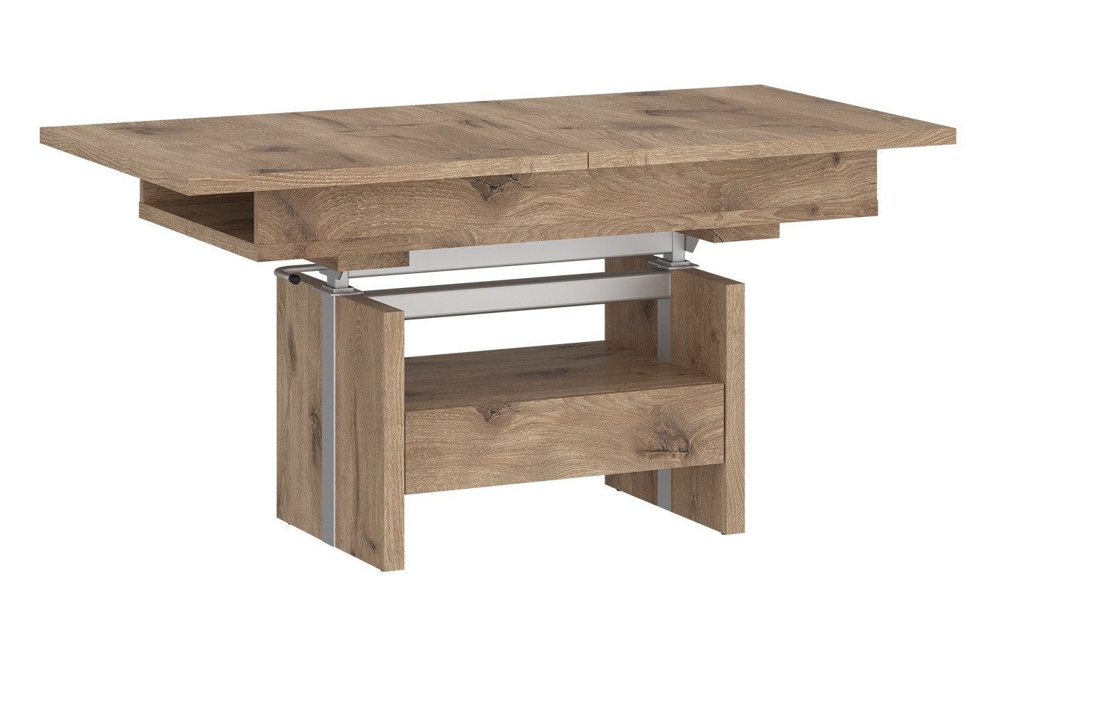 Meble Wójcik Couchtisch ausziehbar, höhenverstellbar, Eiche Dekor - 110/150x56/72x65cm (BxHxT)