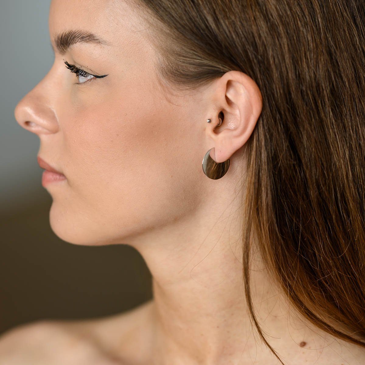 Materia Paar Ohrstecker Rund Silber flach Ø20mm SO-454, 925 Sterling Silber günstig online kaufen