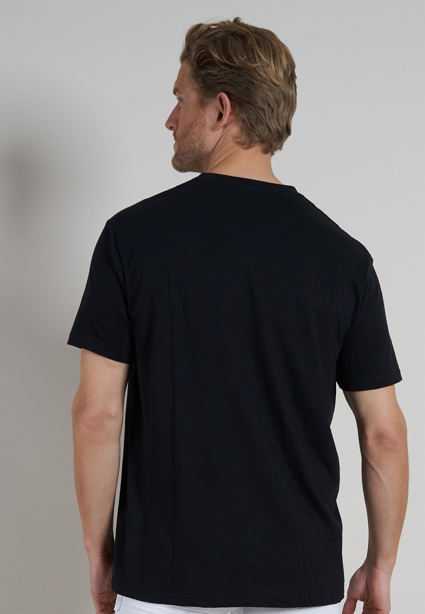 uni (2-St) 2er T-Shirt CECEBA schwarz Pack Herren CECEBA Unterziehshirt black