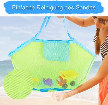 HIBNOPN Strandtasche Strandtasche Netztasche für Sandspielzeug Wasserspielzeug, Faltbare (2-tlg)