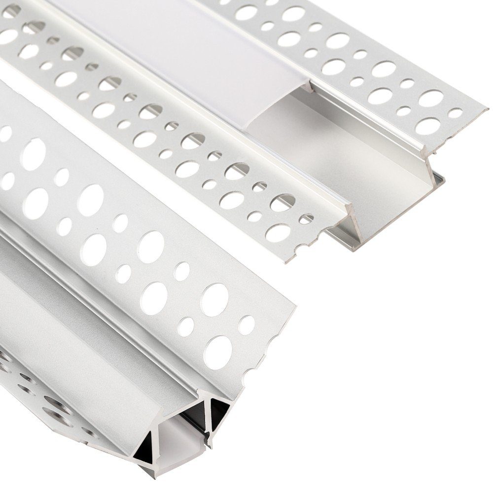iscooter LED-Stripe-Profil 2x LED Aluminium Profil Aluprofil Aluminium Profile 1 Meter, für Streifen Beleuchtung Kanal Aluprofil Profile A (2 Stück) | LED-Stripes-Profile