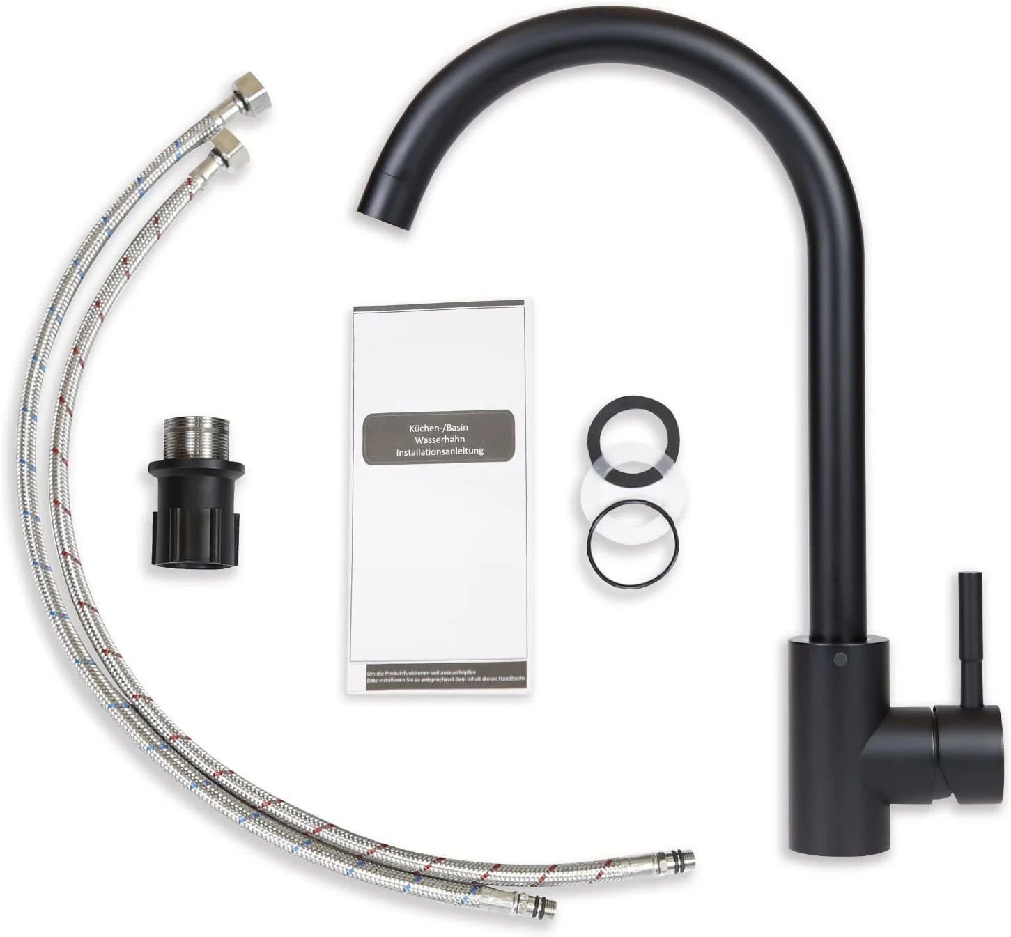 Nettlife Küchenarmatur Hochdruck Armatur küche Edelstahl 360°Schwenkbar Spültischarmatur (mischbatterie) Gebürstete Oberfläche, Brause mit Umschalter, einfache Montage. Reduzierter Preis € 34,99. Unverbindliche Preisempfehlung € 67,99
