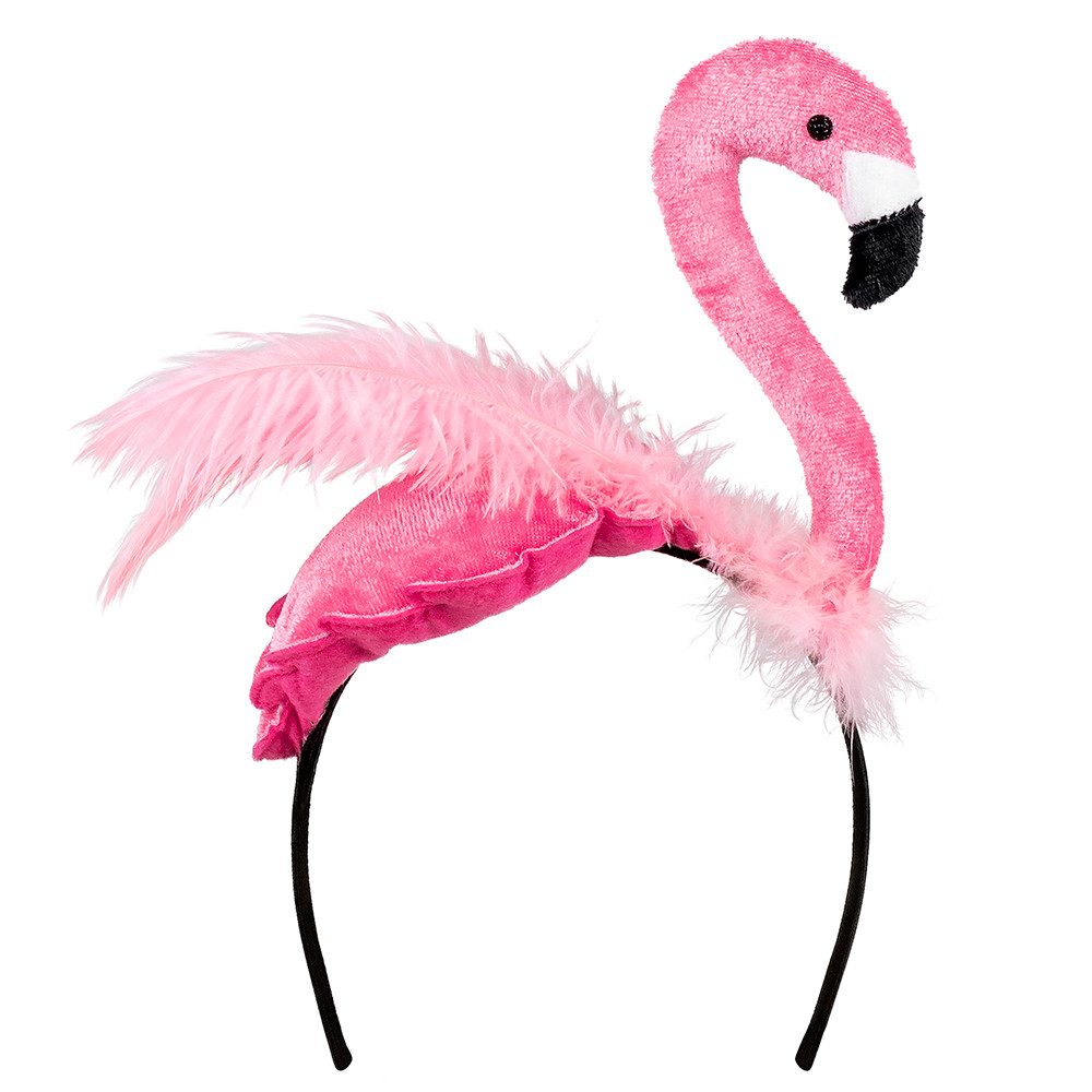 Boland Kostüm Diadem Flamingo Haar-Accessoire mit Federn für Party und Karneval, Beliebt bei Mottopartys & JGA, mit Straußenfeder