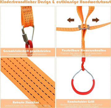 KOMFOTTEU Slackline 13m Kinder, Klettergerüst, mit 100 kg Belastbar