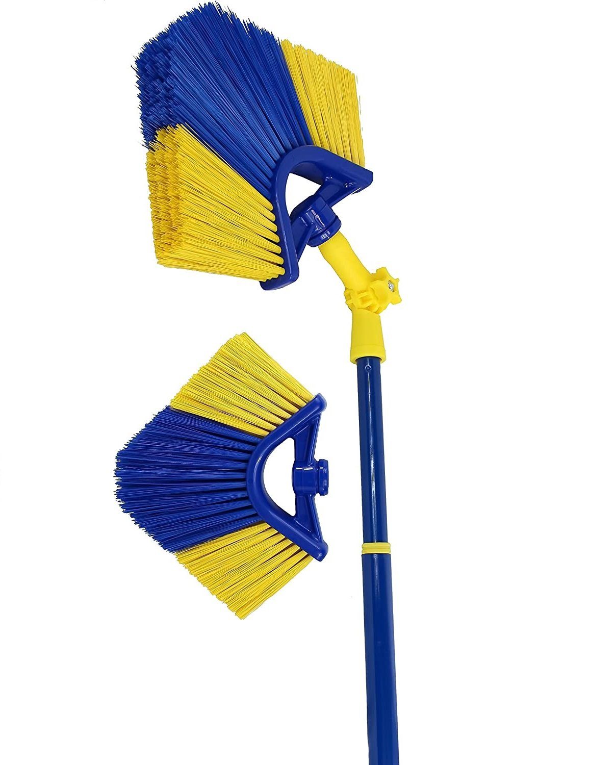 Teleskopstiel Eckbesen-Set mit 4 Meter Teleskopstange und Ersatzbesenkopf