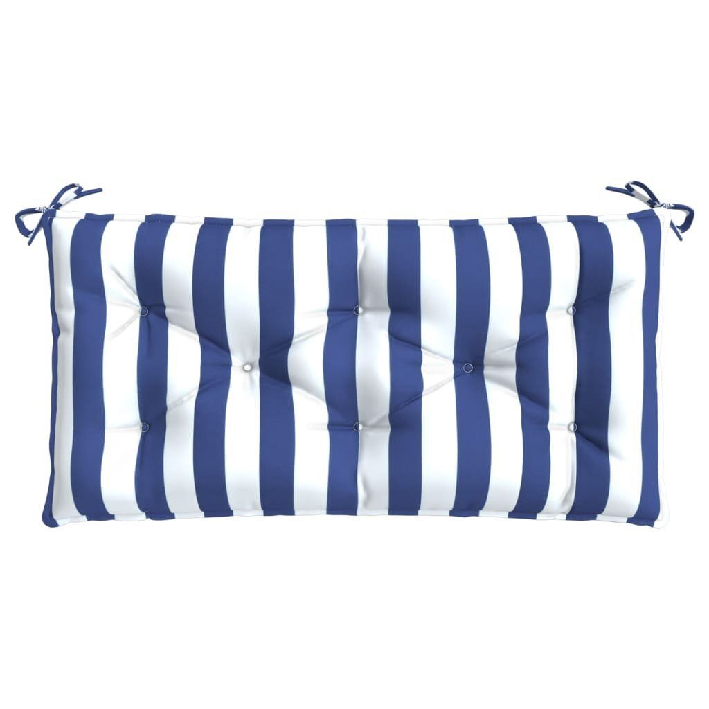 vidaXL Sitzauflage Gartenbank-Auflage Blau&Weiß Gestreift 110x50x7 cm Stoff, (1 St)