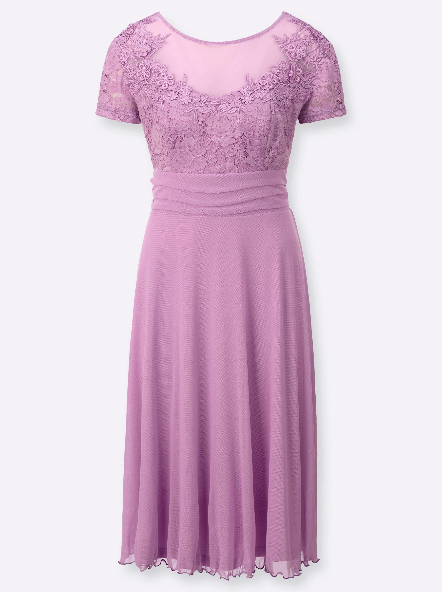 Etuikleid Spitzen-Kleid Kurzarm