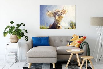 Pixxprint Leinwandbild Portrait einer Kuh, Portrait einer Kuh (1 St), Leinwandbild fertig bespannt, inkl. Zackenaufhänger