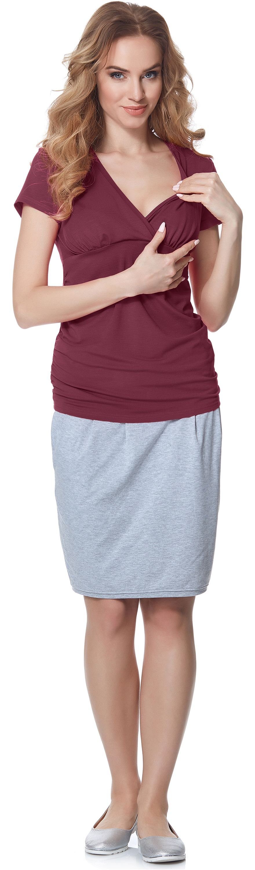 Bellivalini Stillfunktion Damen mit Wine Shirt Umstands (1-tlg) BLV50-123 T-Shirt