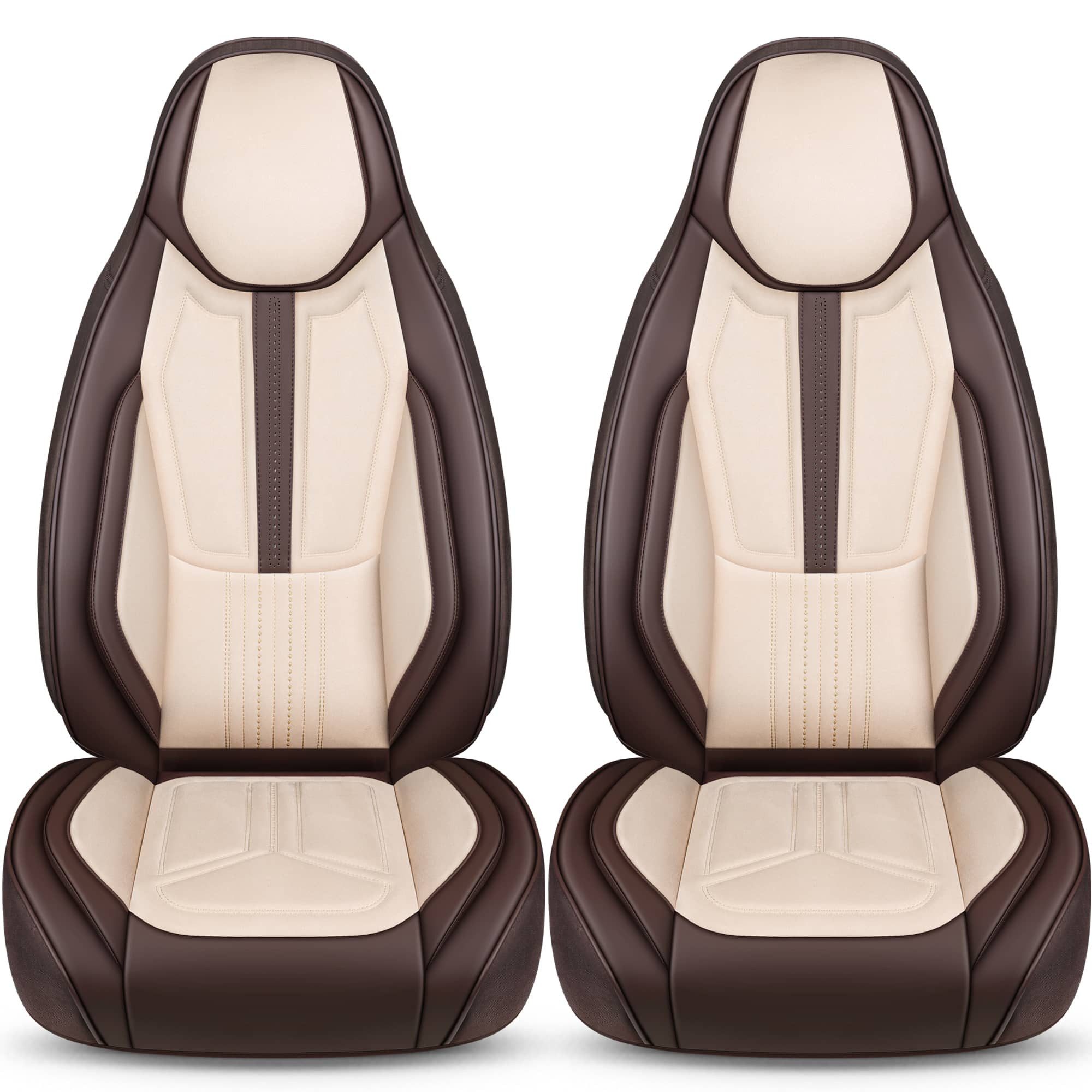 BREMER SITZBEZÜGE Autositzbezug für Carado Clever+ CV (WDS8), Set, 2-tlg., Schonbezüge Sitzbezüge Fahrer und Beifahrer, in Braun/Beige