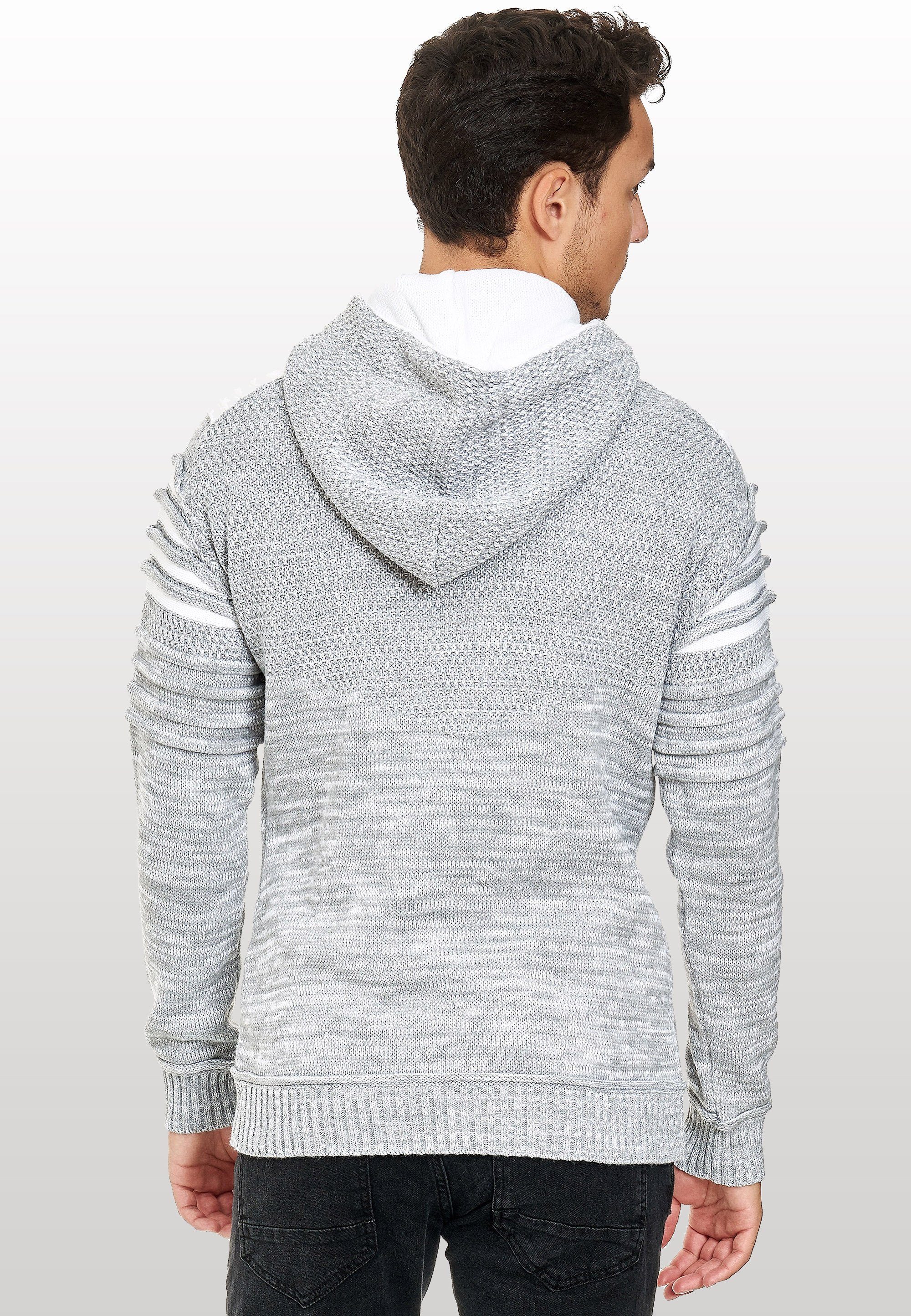 Kapuzensweatshirt grau modernem Neal Rusty Strickdesign in