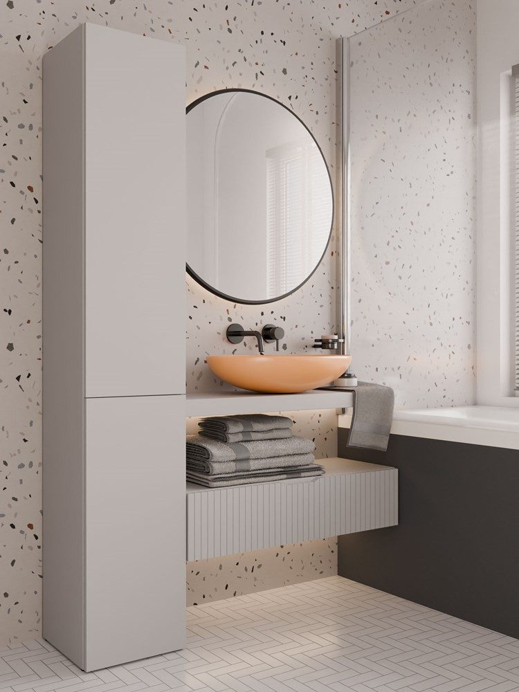 ibonto Hochschrank Badezimmerschrank ohne Griff – günstig online kaufen