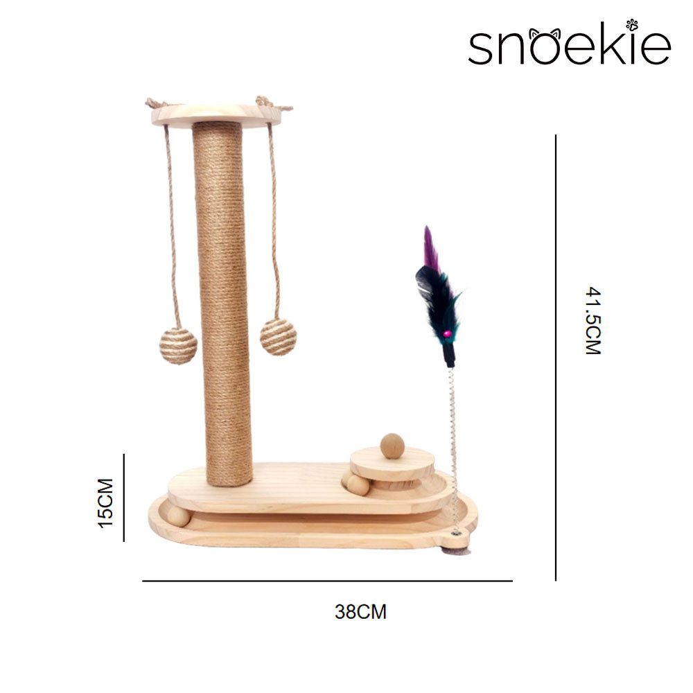 SNOEKIE Kratzbaum Snoekie Kratzbaum aus Holz interaktives Katzenspielzeug