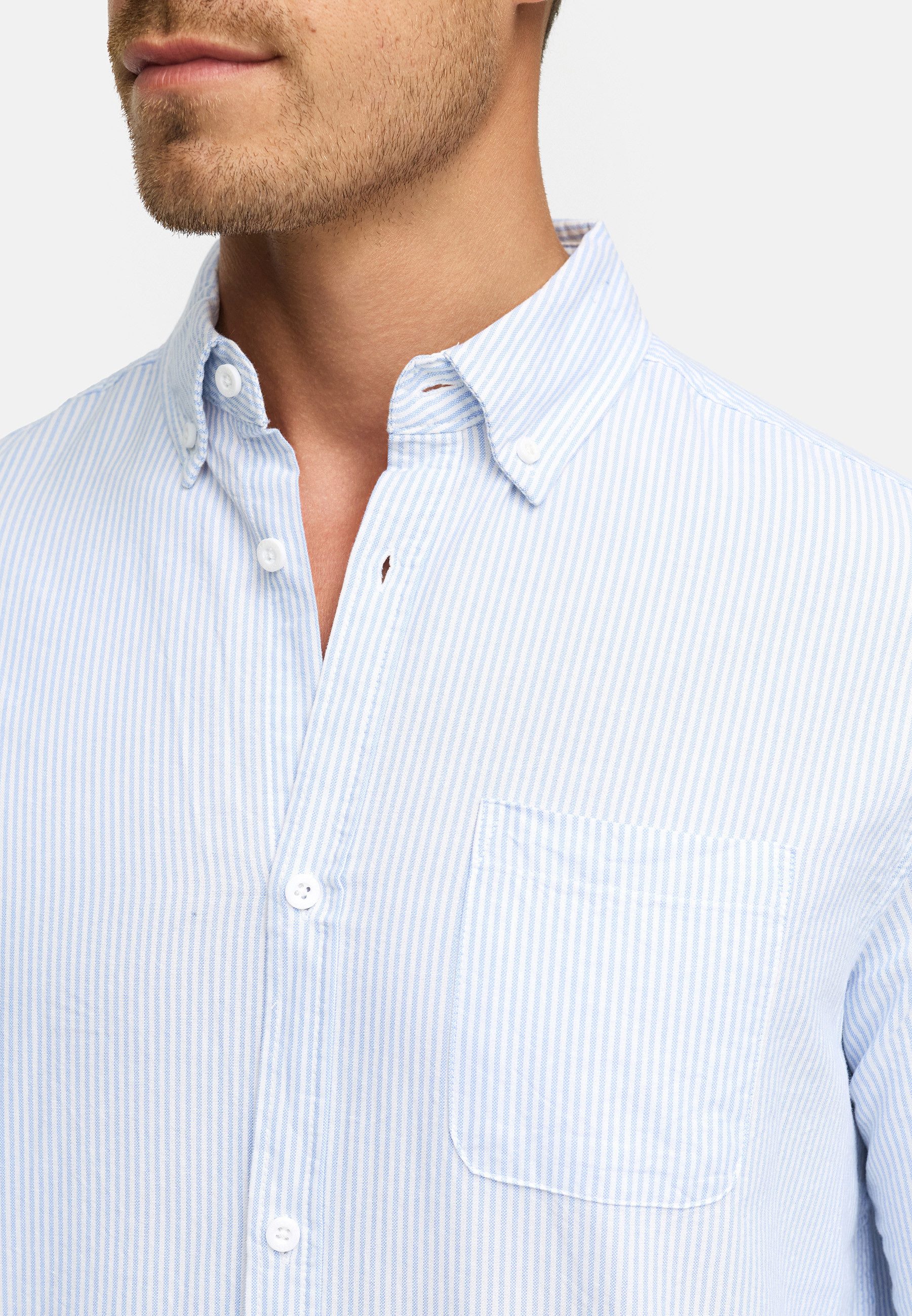 Indicode Langarmhemd Herren Kepner Herrenhemd Langarm mit Button-Down-Kragen und Brusttasche