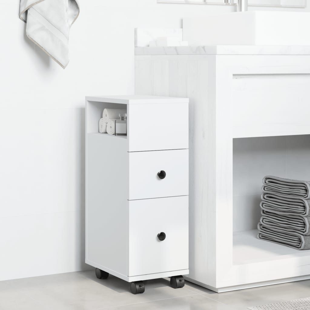 vidaXL Fächerschrank Badschrank Schmal mit Rollen günstig online kaufen