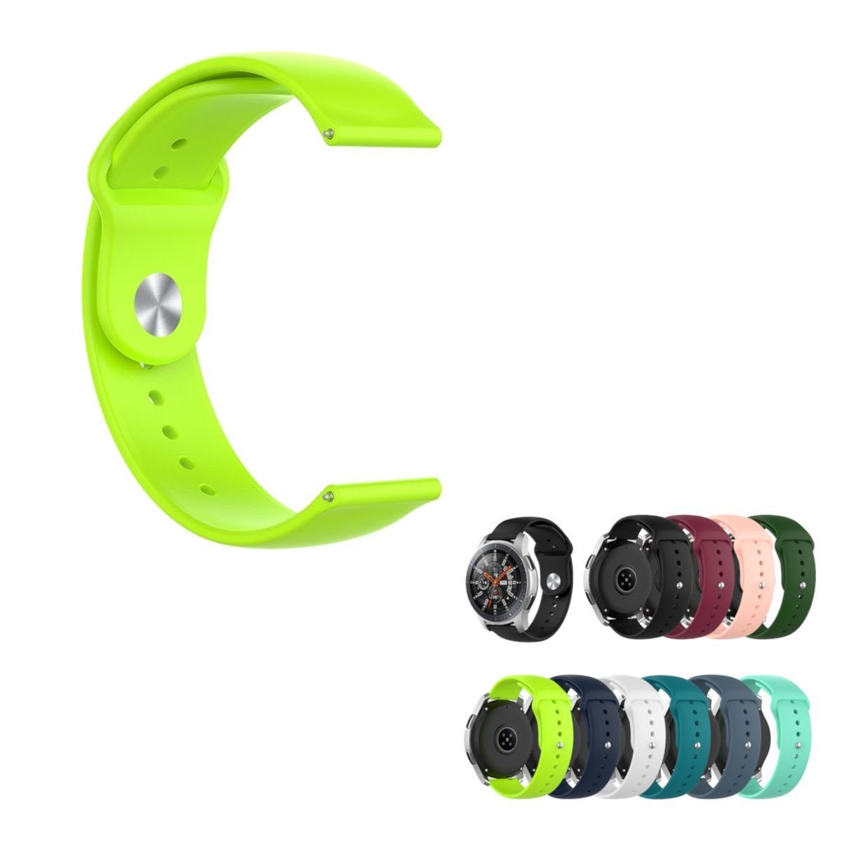 Wigento Smartwatch-Armband Für HONOR Magic Watch 2 46mm Uhr Kunststoff / Silikon Armband Ersatz Arm Band Neon-Grün