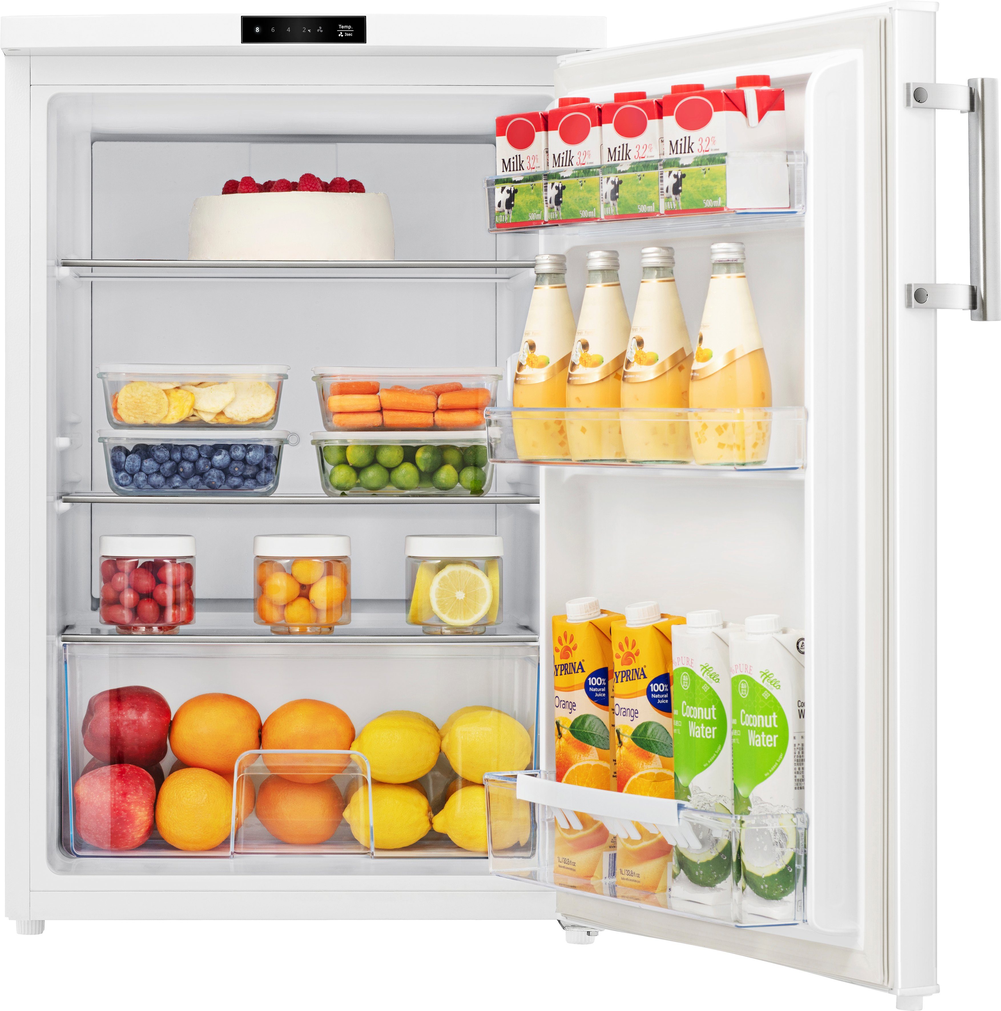 Hanseatic Kühlschrank HKS8555DW, 84,5 cm hoch, 56 cm breit, Abtauautomatik, Superkühlfunktion