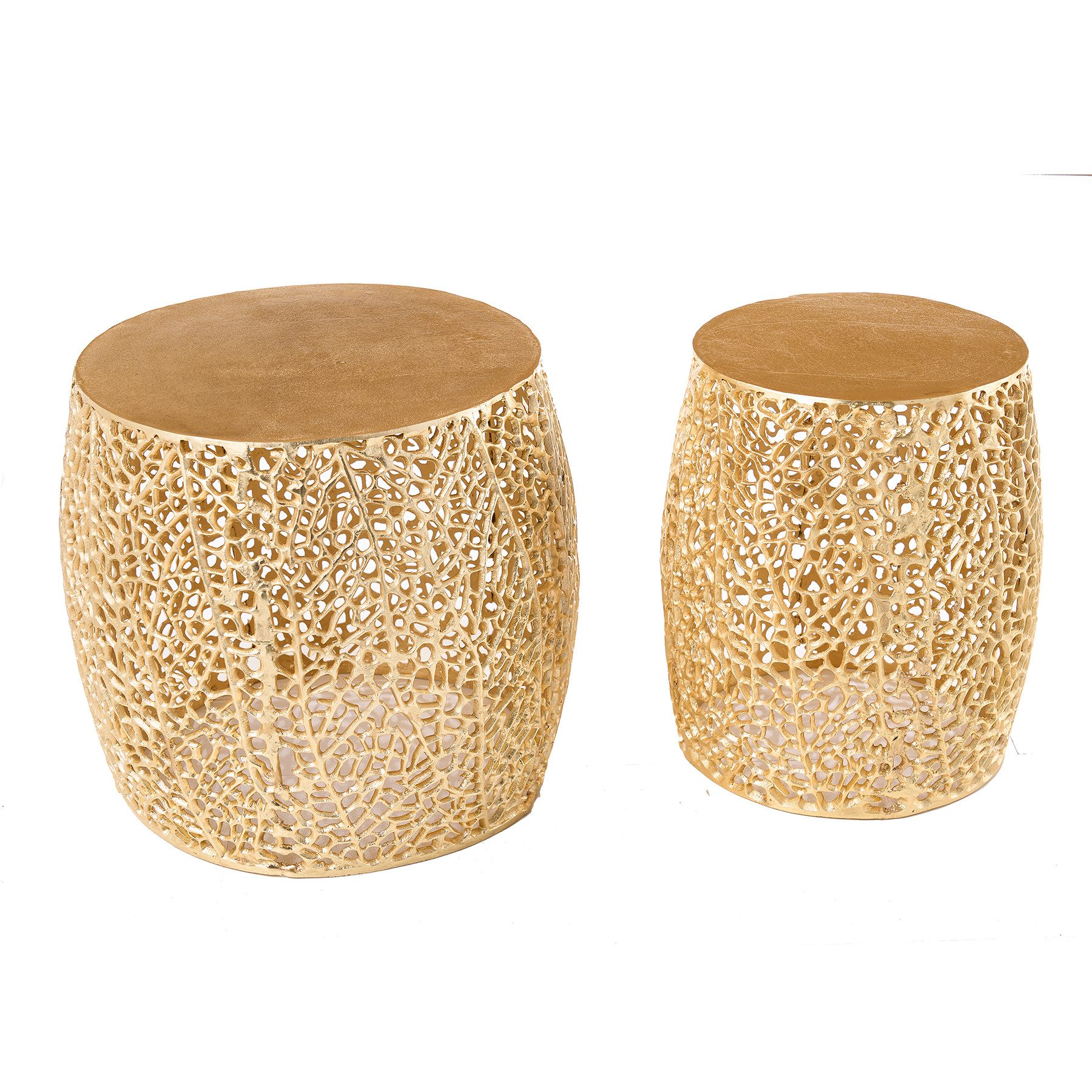 riess-ambiente Beistelltisch ABSTRACT LEAF Ø40cm / Ø30cm gold (Set, 2-St), günstig online kaufen