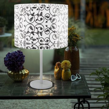 etc-shop Tischleuchte, Design Außen Steh Lampe Stand Leuchte gemusterte Veranda Beleuchtung