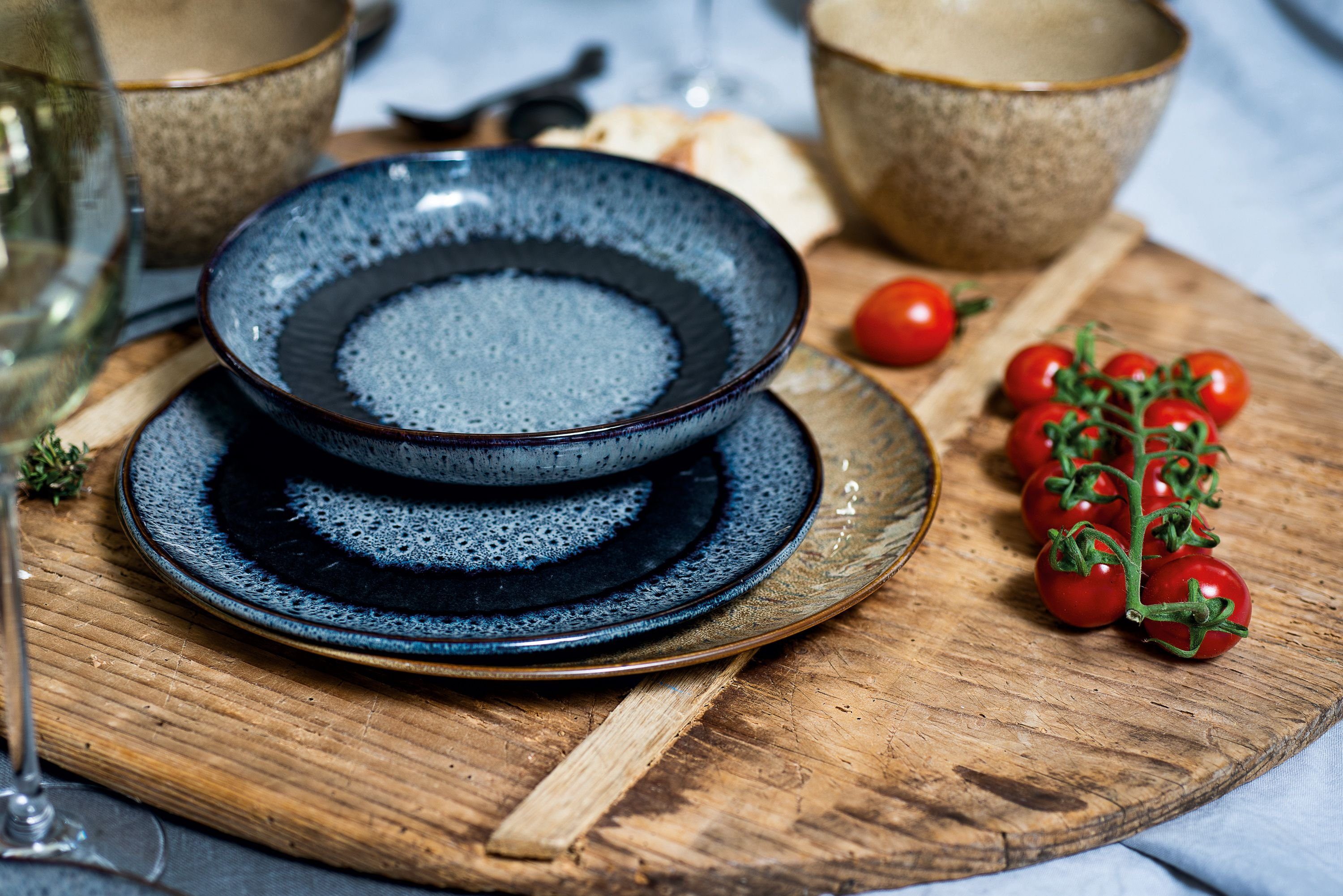 LEONARDO Geschirr-Set Dessertteller LEONARDO MATERA DH 22.50x2 cm blau