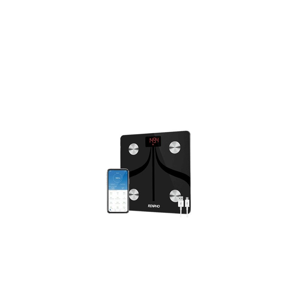 RENPHO Personenwaage ES-30M-US Badezimmerwaage Personenwaage Schwarz