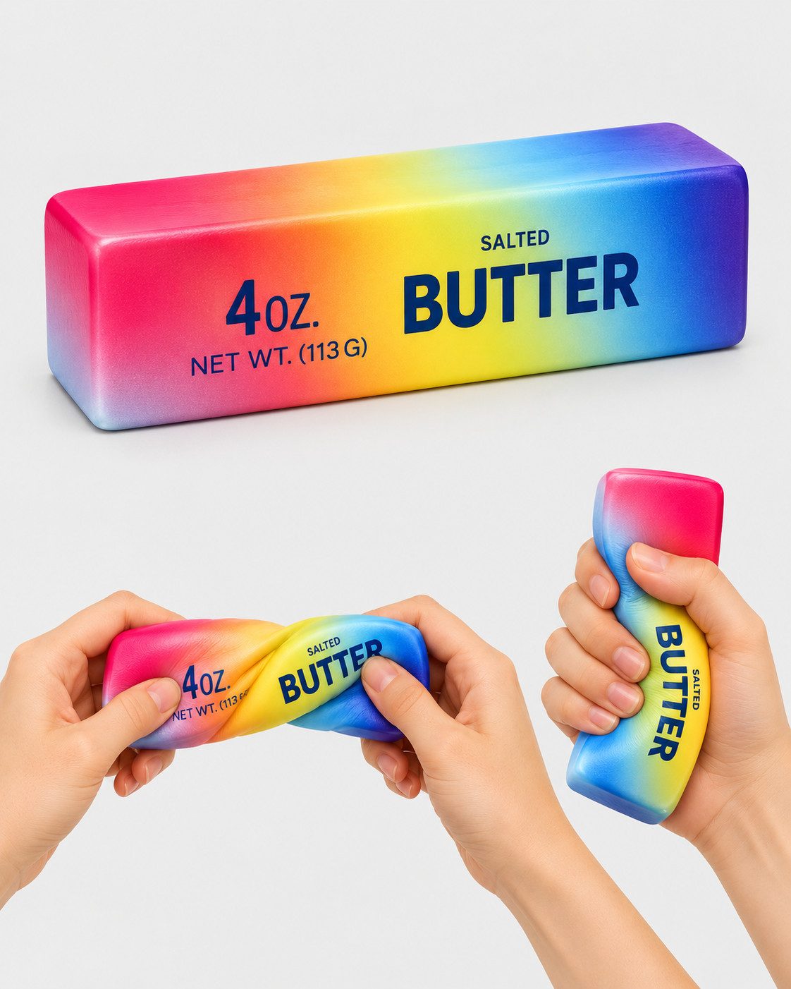 Candy & Bar Greifling Butter Squishy Fidget Toy – 4 Farben zu Auswahl