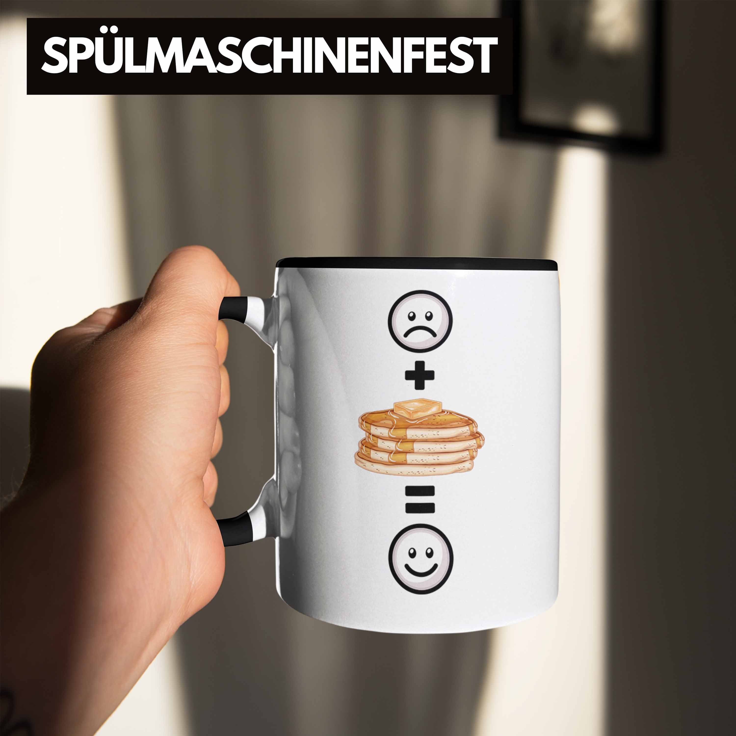 Lustige Tasse Geschenk Trendation Pancaked Tasse Pfannkuchen Schwarz Pfannkuchen-Liebhaber für