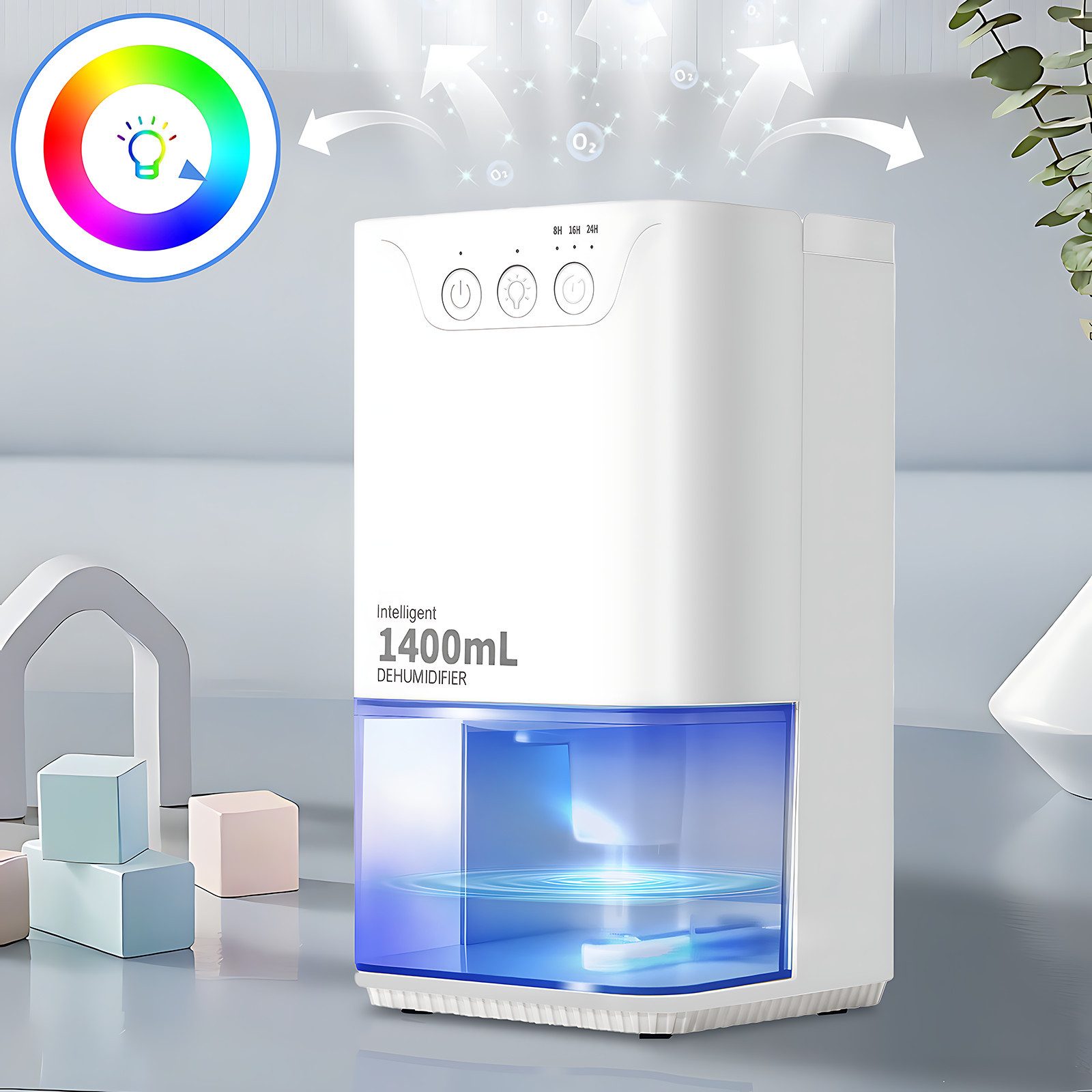 Nettlife Luftentfeuchter Elektrisch 1400ml Entfeuchter Leiser günstig online kaufen