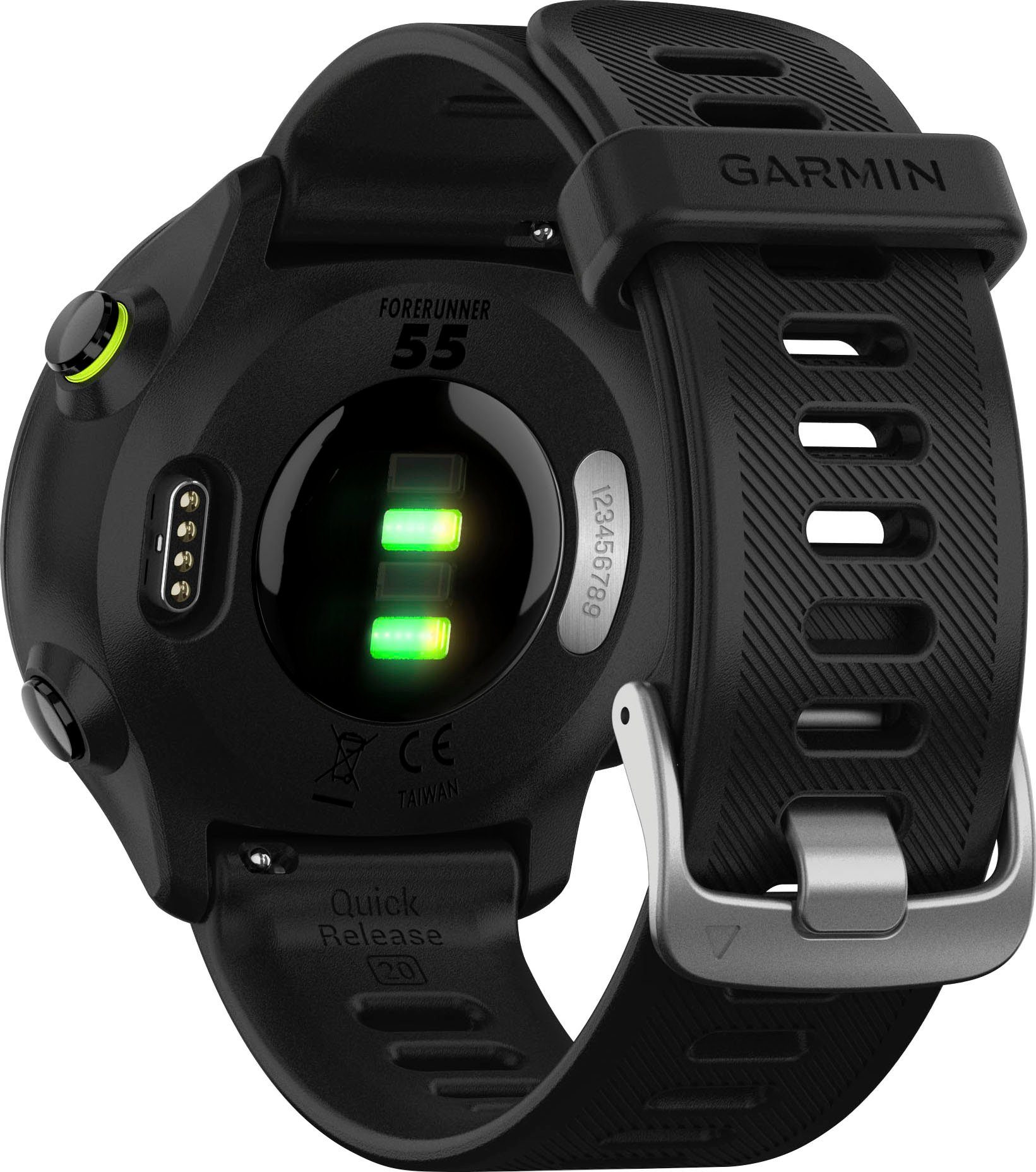 Garmin), GPS-Laufuhr FORERUNNER Smartwatch schwarz (2,64 schwarz Multisport- 55 Garmin | Zoll, cm/1,04