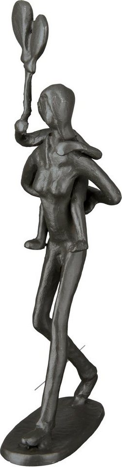 Casablanca by Gilde Dekofigur »Design Skulptur Huckepack, braun« (1 Stück), Dekoobjekt, aus Metall, Höhe 23 cm, Frau mit Kind, Wohnzimmer-HomeTrends