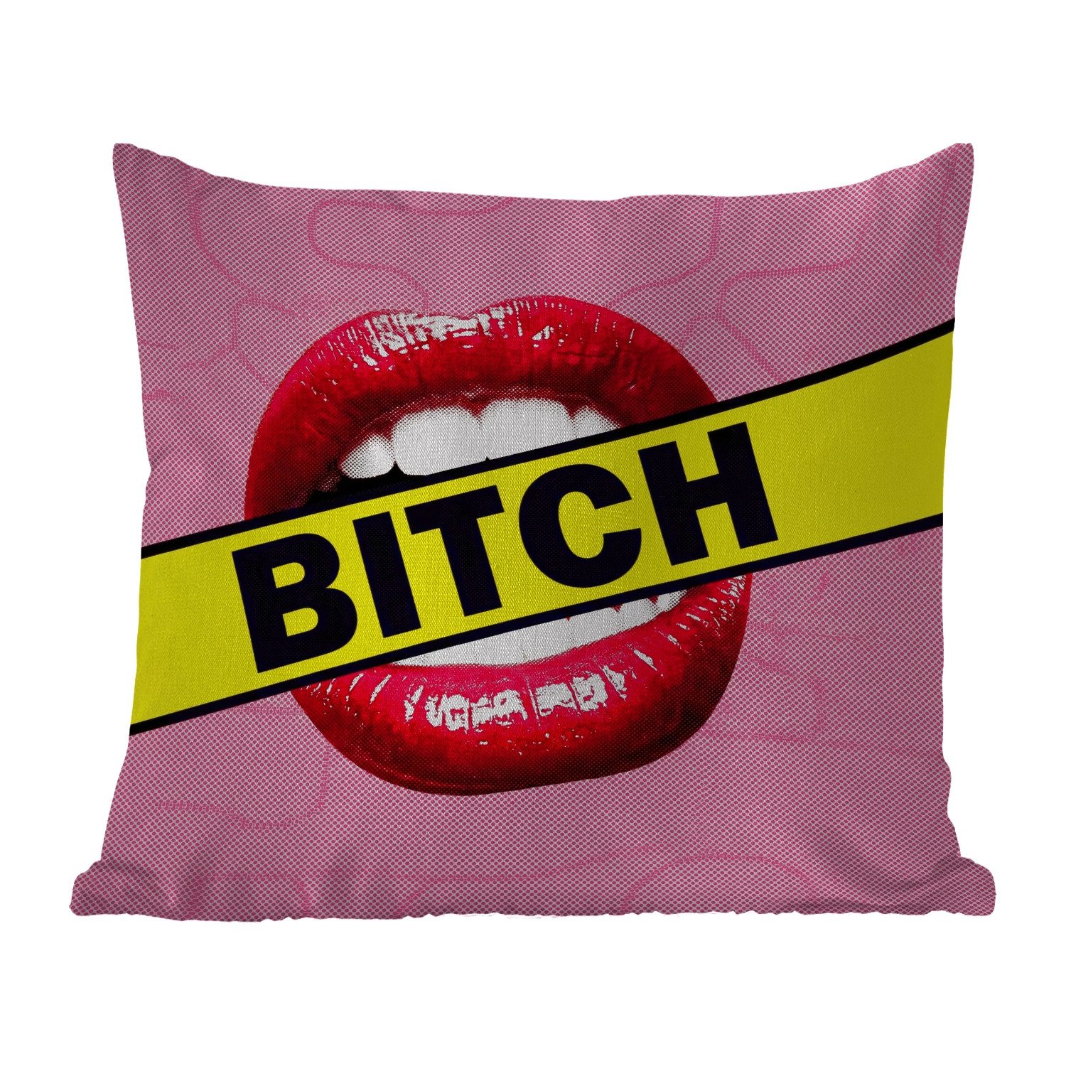 MuchoWow Dekokissen Lippen - Text - Bunt, Kissenbezüge, Kissenhülle, Kissen, Outdoor, 40x40 cm