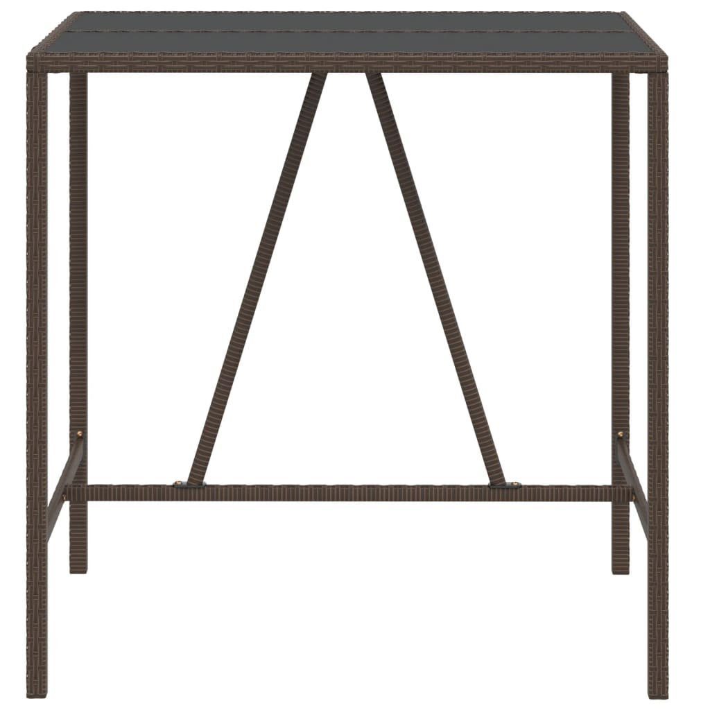 vidaXL Gartentisch Bartisch mit Glasplatte Braun günstig online kaufen