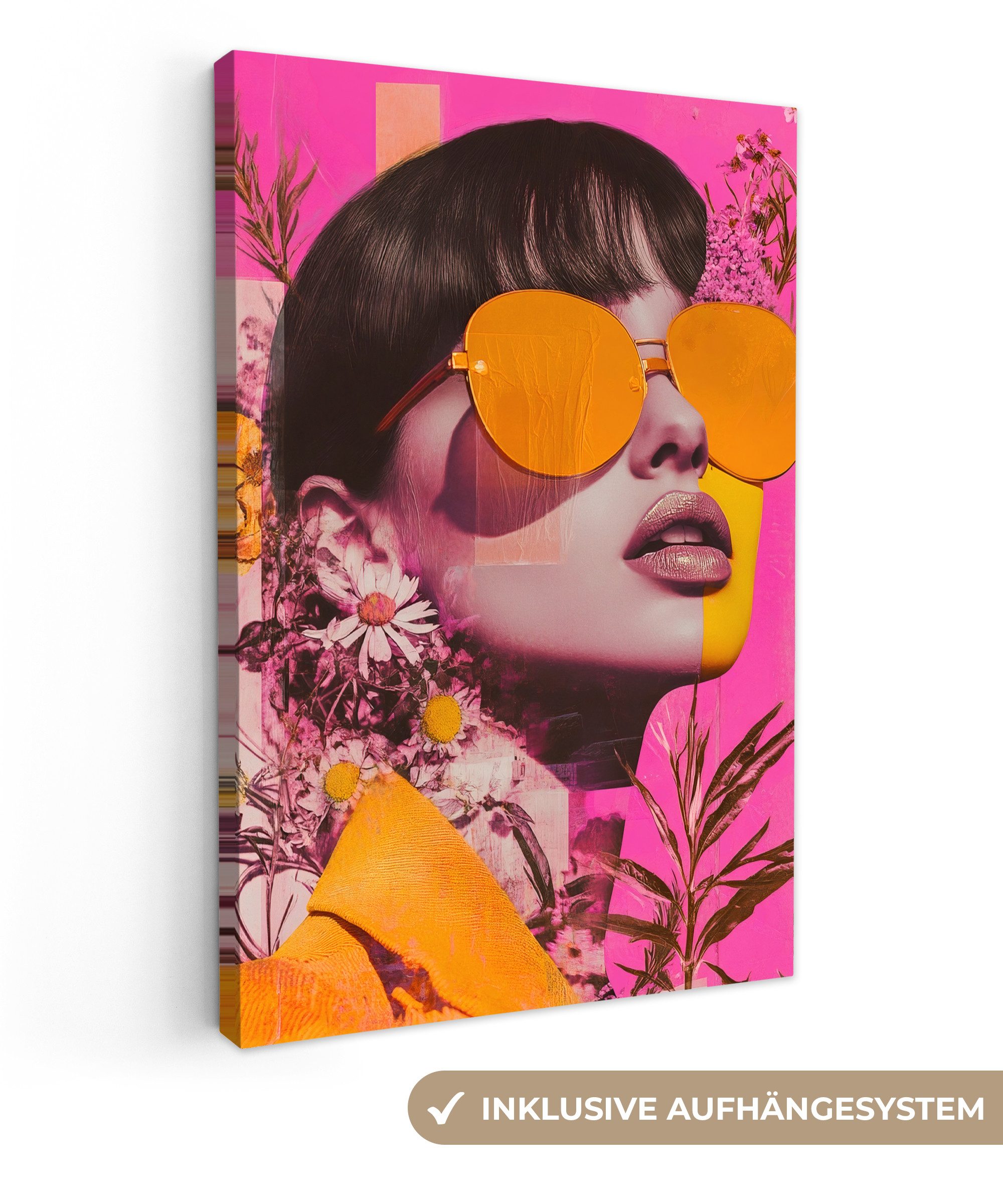 OneMillionCanvasses® Leinwandbild Sonnenbrille - Orange - günstig online kaufen