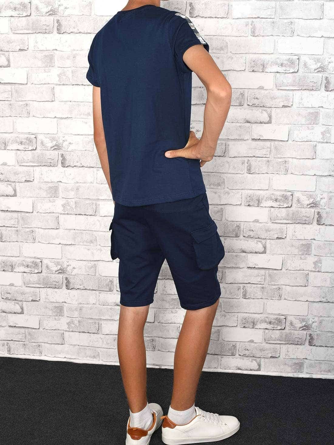 / Jungen BEZLIT Shorts Sommer Cargo casual Set und Shorts Navy T-Shirt (1-tlg) T-Shirt Navy &