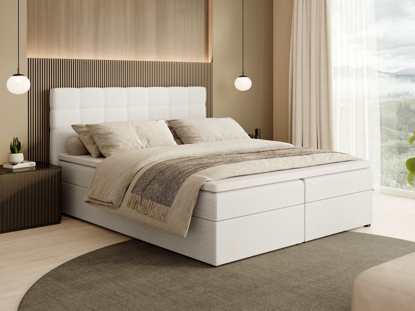 Beautysofa Boxspringbett Kontinentales mit Bettkasten TOPIQ günstig online kaufen