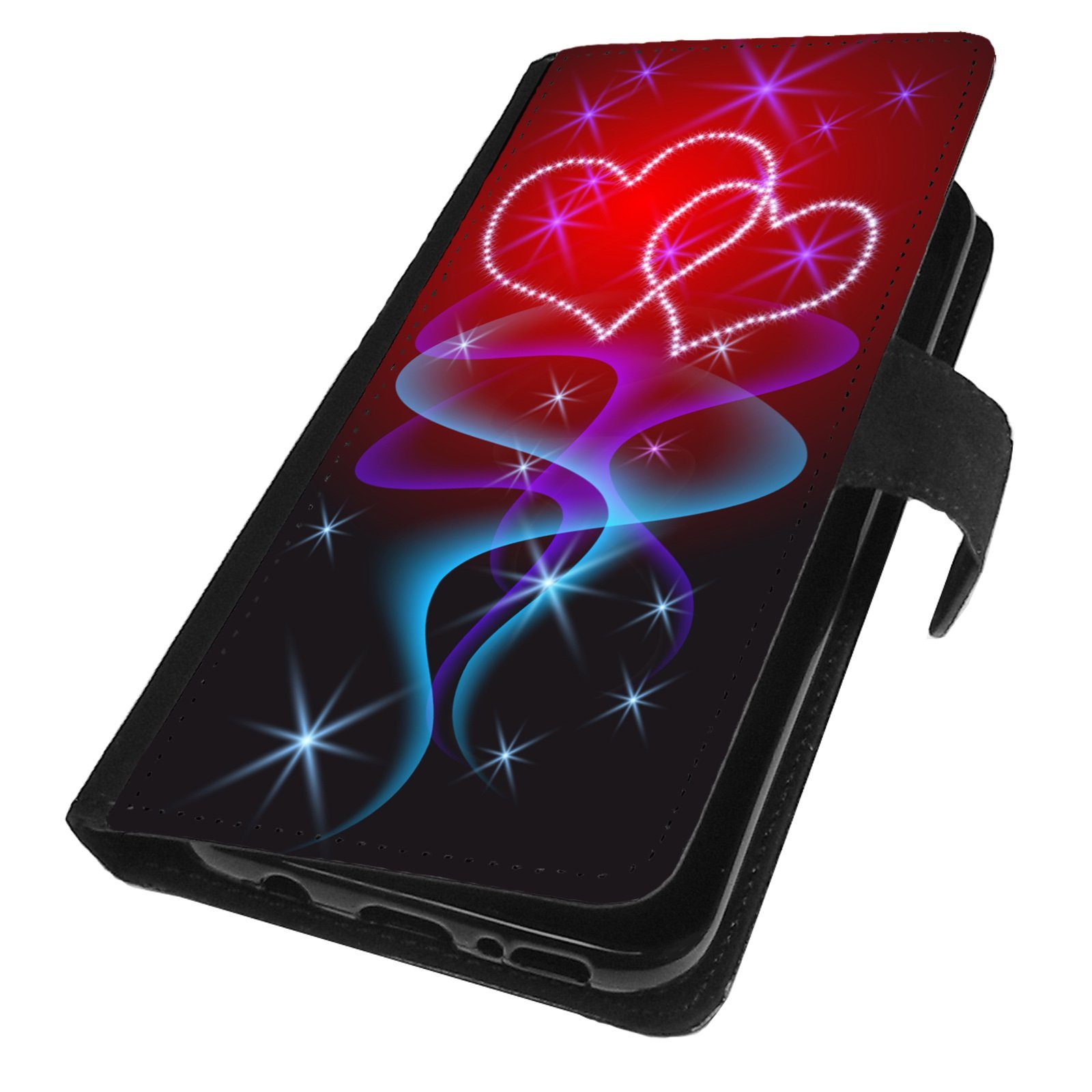 Traumhuelle Handyhülle MOTIV 288 zwei Herzen Handy Hülle für Samsung iPhone Xiaomi Google, Handy Tasche Schutz Etui Flip Case Klapp Hülle Cover Silikon