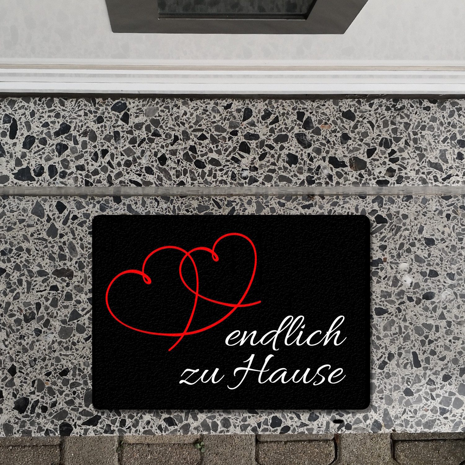 speecheese Fußmatte Fussmatte Endlich zu Hause mit lustigem Spruch schwarz günstig online kaufen