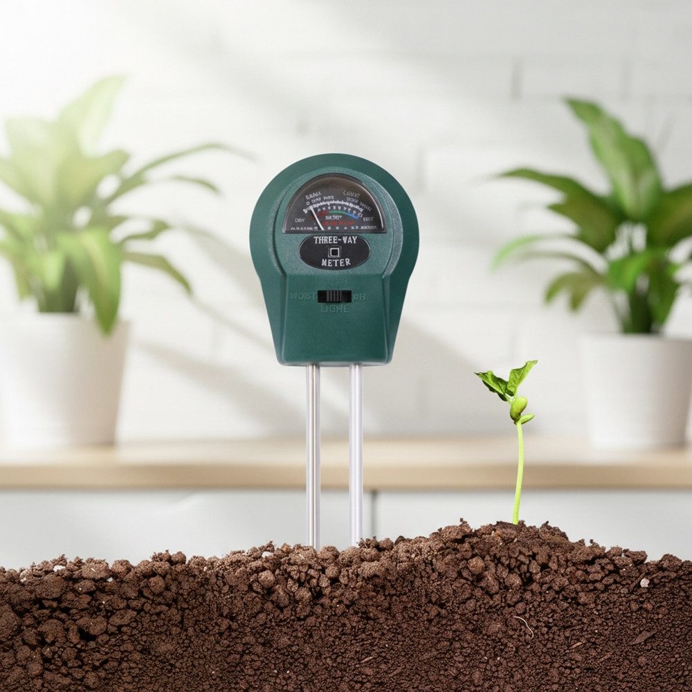 Mucola Feuchtigkeitsmesser Bodenmessgerät 3 in 1 für Pflanzen PH Wert Bodentester Licht Messgerät, Batteriefreier Betrieb