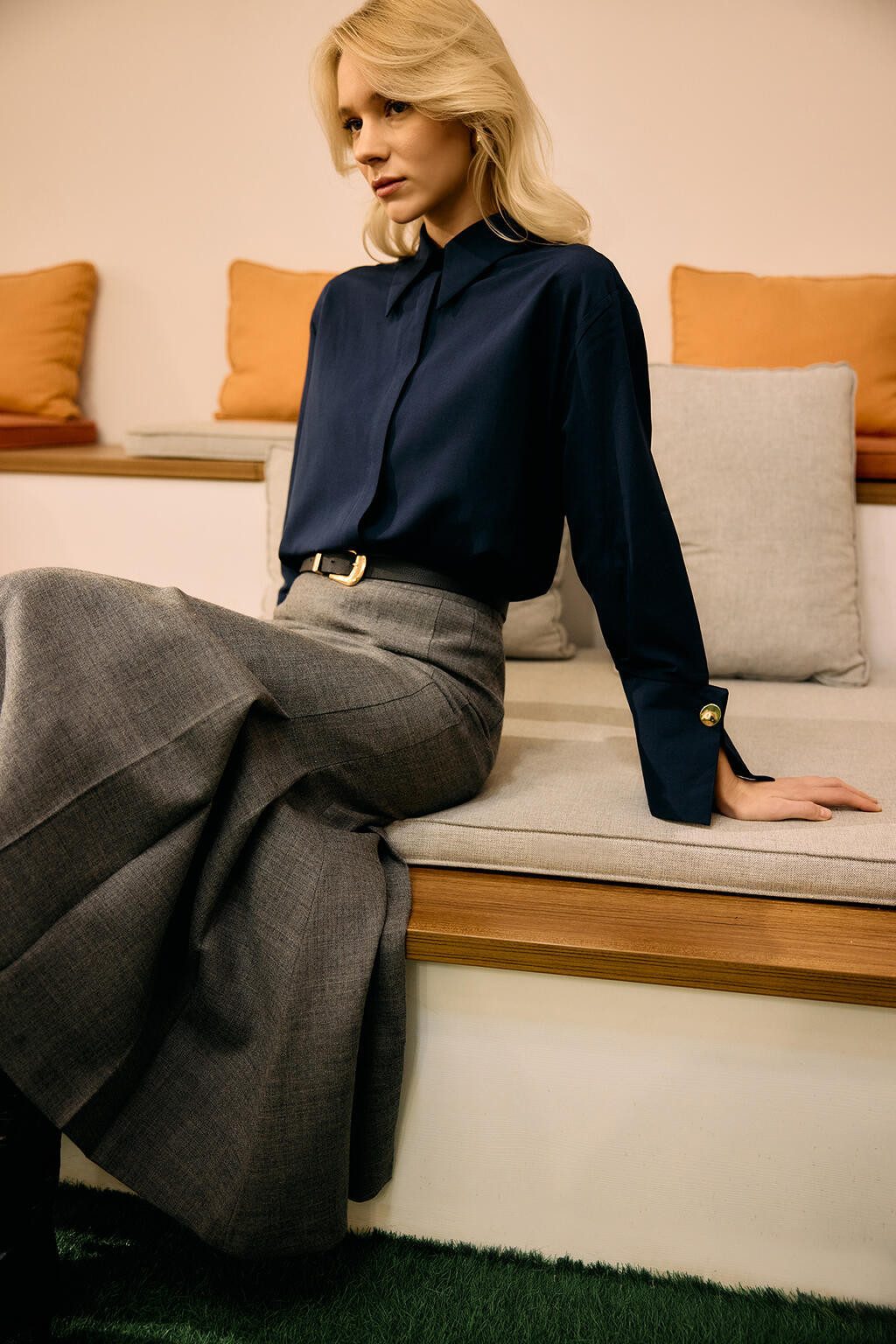 touche prive Rugbyshirt Poplin Shirt mit Weiten Manschetten, Schwarz günstig online kaufen