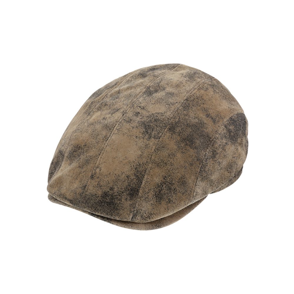 Fiebig Flatcap In Lino Con Cuciture A Contrasto, Verde Oliva – Cappello Gatsby Made In Italy