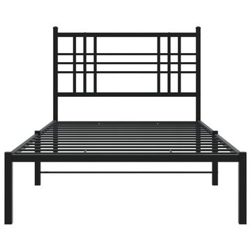 vidaXL Bett Bettgestell mit Kopfteil Metall Schwarz 90x200 cm