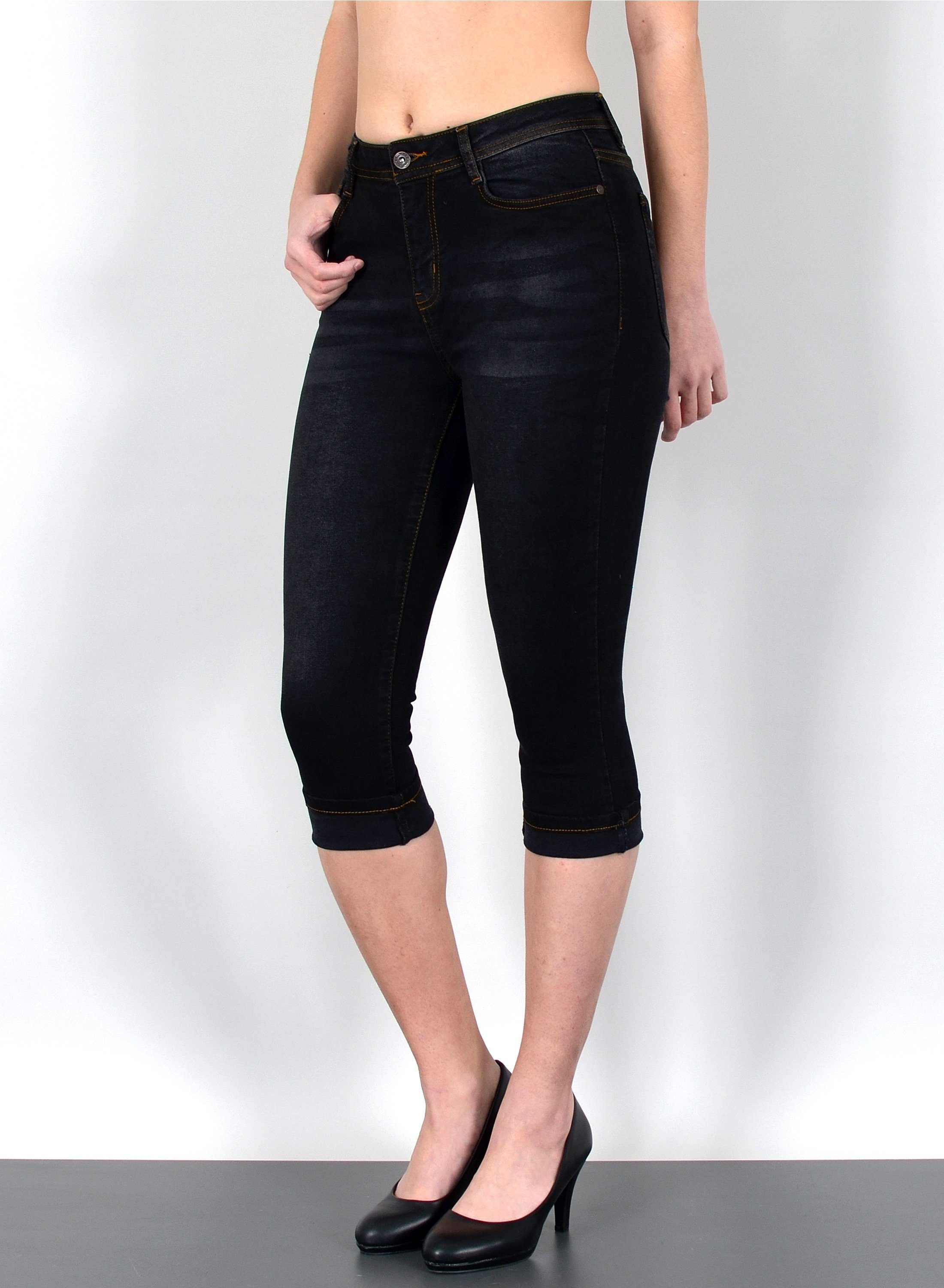 ESRA Caprijeans Sommer Hose Damen Capri Джинсы High Waist kurze Джинсы bis Übergröße C21 Damen Capri Джинсы High Waist 3/4 Джинсы Damen Stretch Джинсыhose Shorts