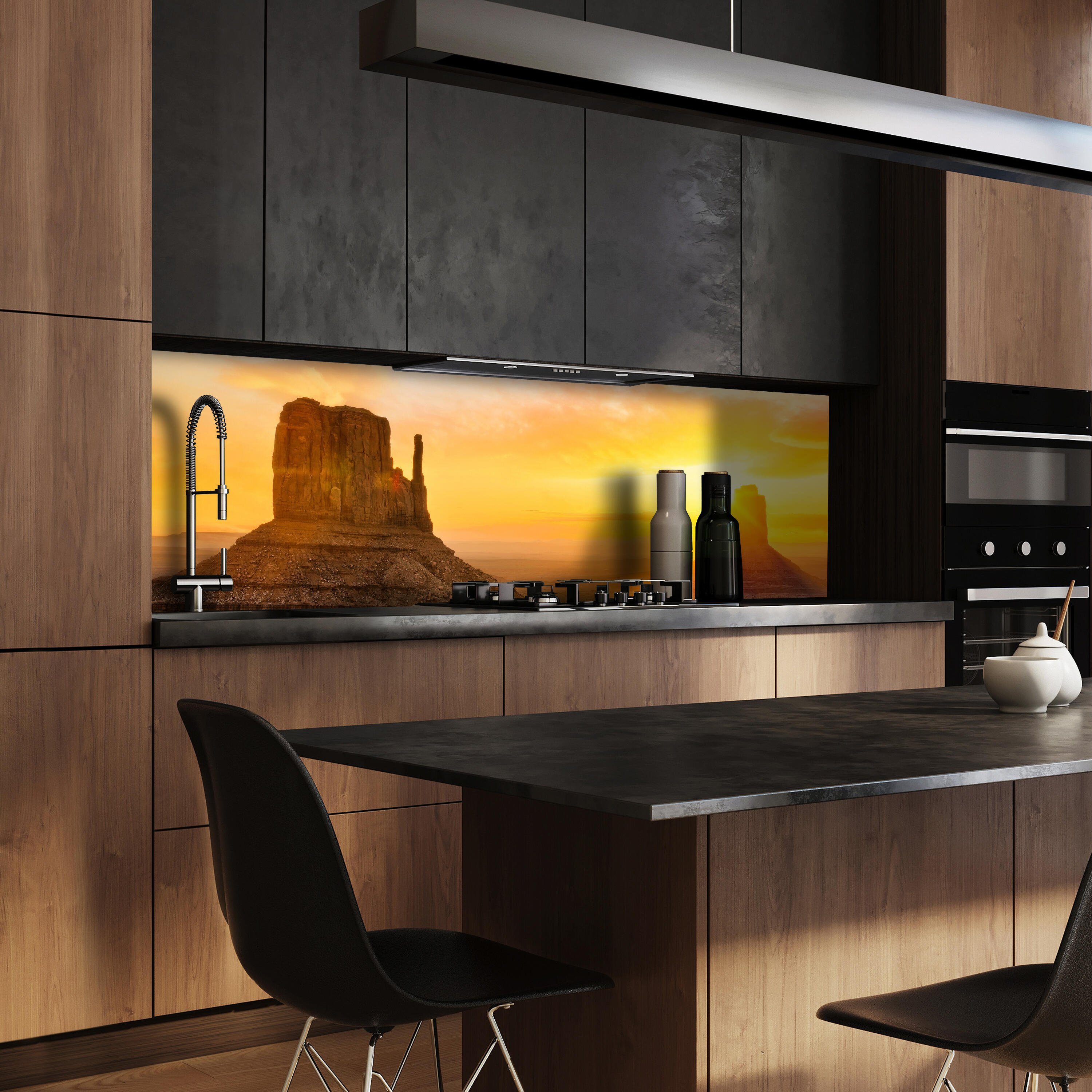 wandmotiv24 Küchenrückwand Monument Valley, (1-tlg), Premium Hartschaum Nischenrückwand in versch. Größen