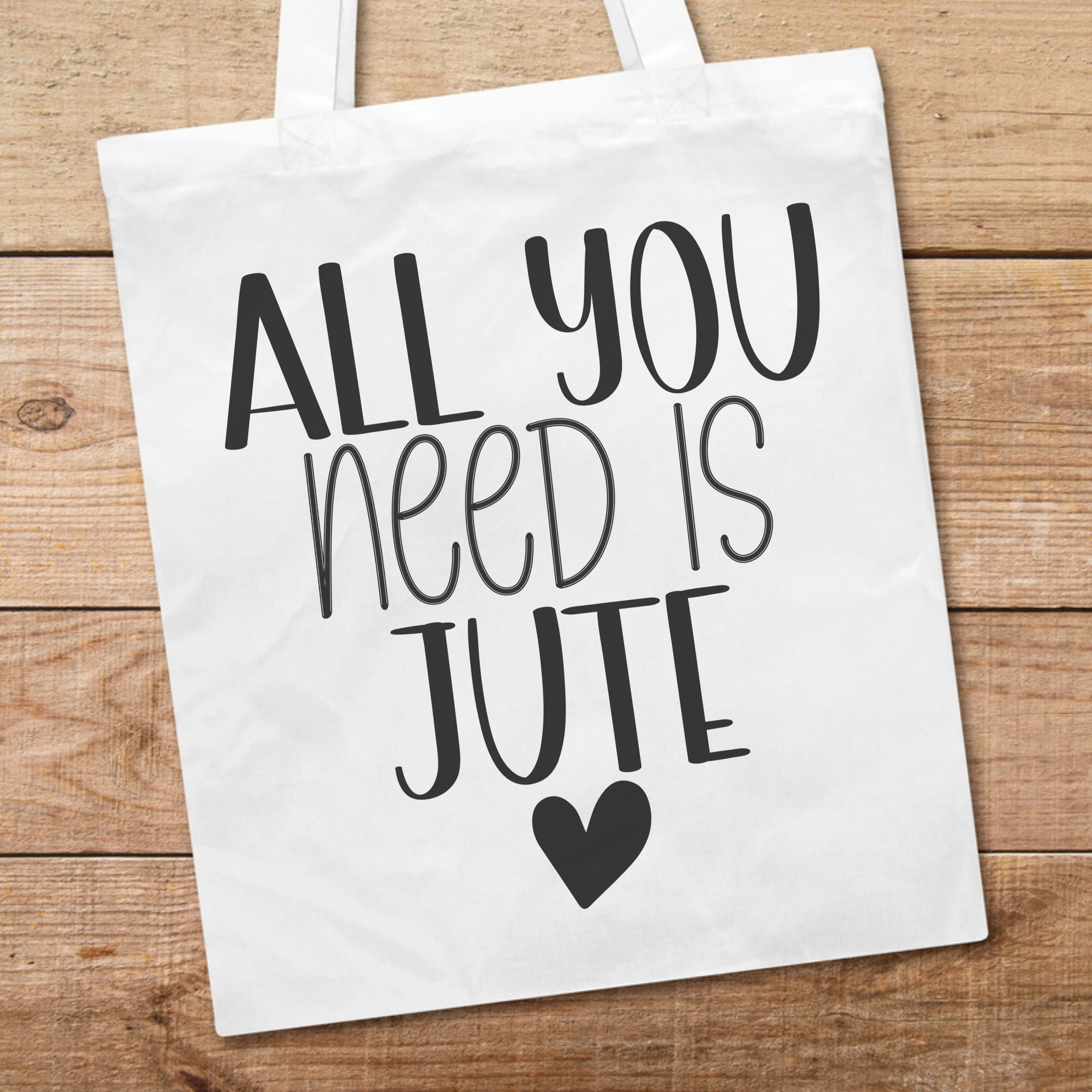 PhotoFancy Tragetasche mit Spruch 'All you need ist Jute' - Stoffbeutel, mit lustigem Spruch