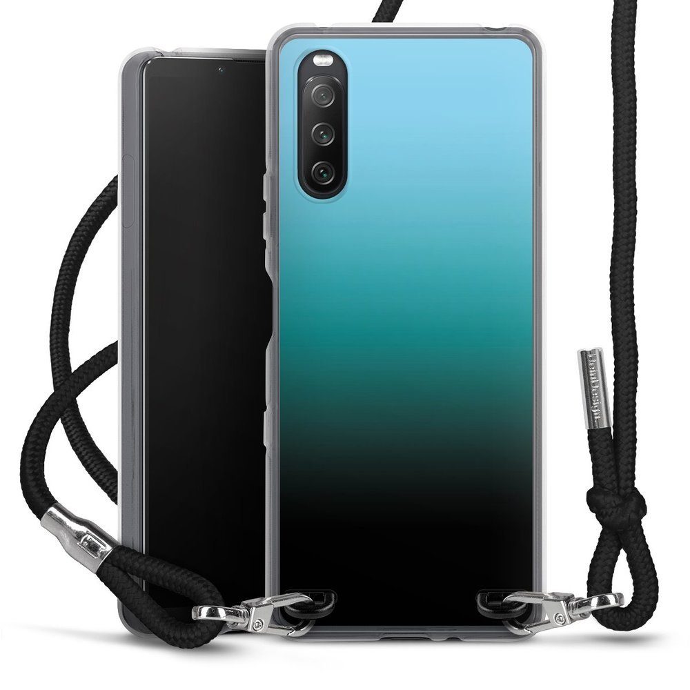DeinDesign Handyhülle zweifarbig Farbverlauf schwarz Modern Darkness, Sony Xperia 10 III Handykette Hülle mit Band Case zum Umhängen